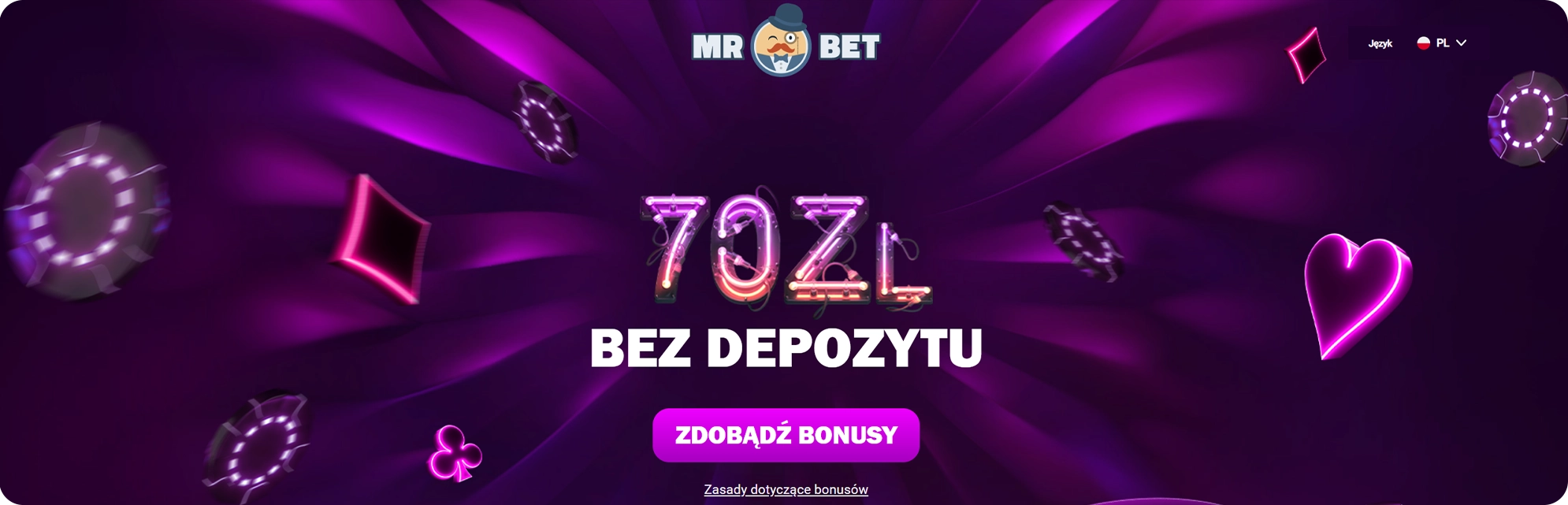 mr bet bonus bez depozytu 70 zł